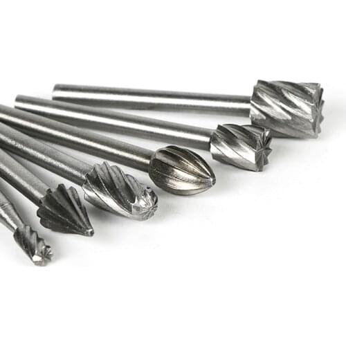 Dutoofree Routing Router Bits Burr Rotary Tools Suit Dremel Rotary Wordworking Tool Engraving Woodworking Tools 10pcs/lot HSS