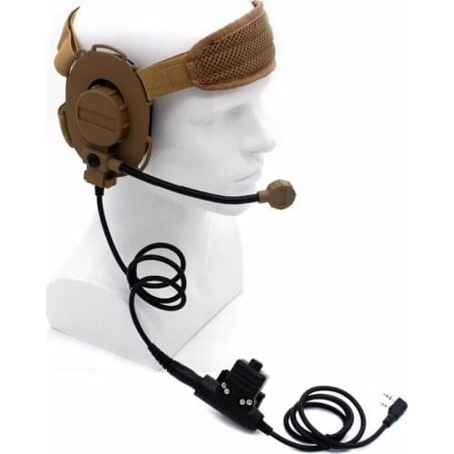 HD03 HD-03 Tactical Bowman Elite II Radio Headset Earpiece With U94 Style PTT 2 Pin For Kenwood Baofeng UV-5R UV82 Two Way Radio