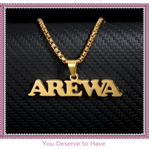 Custom Necklace Punk Style Big Nameplate Personalized Name Necklace Men Stainless Steel Gold Exaggerated Pendant Jewelry gifts