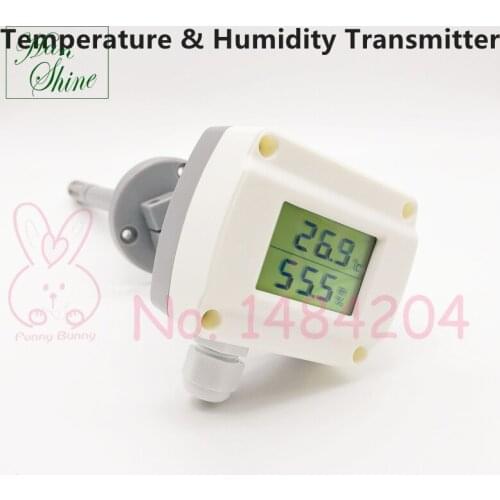 Integrated Pipeline Temperature and Humidity Transmitter Duct Mounted Type Output 4-20mA 0-5V 0-10V with LCD Display