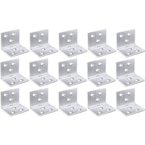 Stainless Steel 90 Degree Right-Angle Bracket, Shelf Bracket Partition Fixed Code, 6-Hole Corner Code