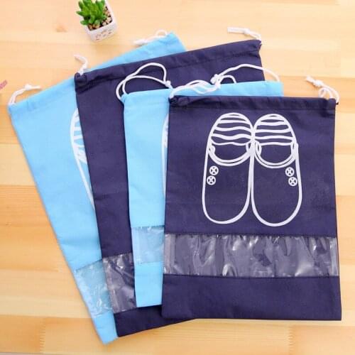 Small big Size Travel Pouch Storage Portable Tote Drawstring Bag Organizer Cover Non-Woven Laundry Shoes Bag Organizador