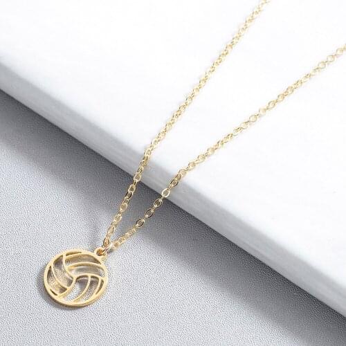 Fashion Volleyball Necklace Women Men Ball Pendant Sports Jewelry Gifts Volley Ball Sports Fan Coach Necklace Best Gift