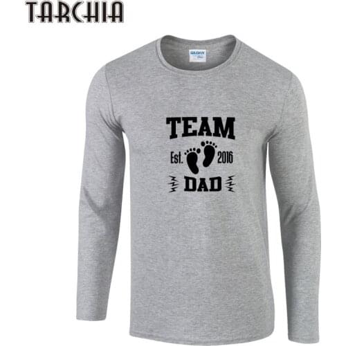 TARCHIA Tshirt Homme 2021 New TEAM DAD T Shirt Men Cool Hip Hop Long Sleeve T-shirt Mens Tee Shirts Camiseta Hombre Tops