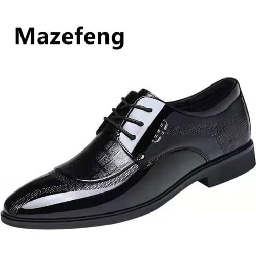 Fashion Business Dress Men Shoes New Classic Leather MenS Suits Shoes Fashion Slip on Dress Shoes Men Oxfords Size 38-45