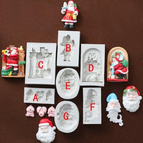 New Christmas Series Turn Sugar Mold Cake Silicone Mold DIY Baking Tool Chocolate Cake Decoration Tool Dry Pace Mould WMJ-887