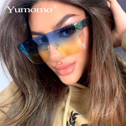 2020 neutral fashion new ladies square sunglasses ladies frame shadow retro brand designer womens Gradient oversized sunglasses