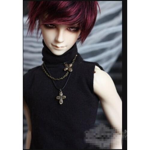 BJD Doll clothes suitable for 1-31-4uncle undershirt sleeveless high-lapel inside with black doll accessories
