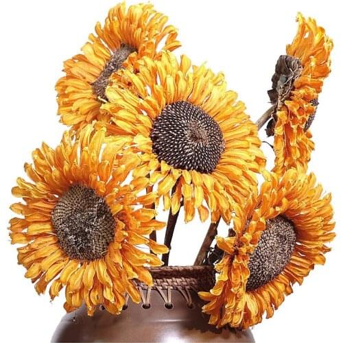 Orange Sunflower Flowers Bouquet for Home Office Party Garden Hotel Wedding Decoration Fall Color Decorative Floral