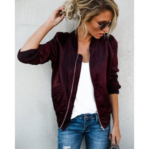 Spring Autumn Coat Fashion Women Solid Color Casual Zipper Coat Slim Fit Autumn Outerwear Plus Size Harajuku Coat Womens Clothes