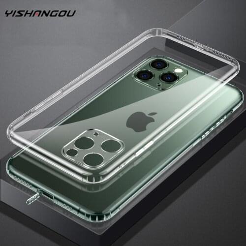 Shockproof Clear Silicone Case For iPhone 12 11 Pro Case Thin Camera Lens Full Protective Soft Case For iphone 11pro Max 12 Mini