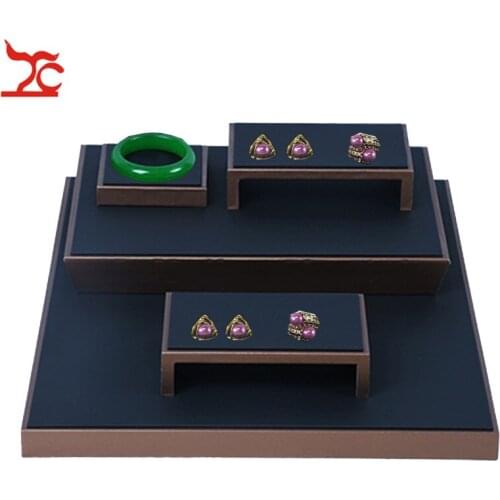 Luxury Earrings Holder PU Jewelry Display Counter Showcase Store Window Jewelry Organizer Holder Jade Necklace Watch Rack Stand