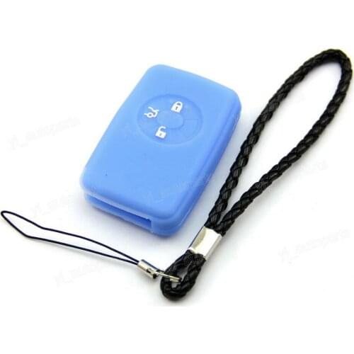 Blue Silicone Case Cover Fit For Toyota Reiz Corolla RAV4 Remote Smart Key 3 Buttons Avalon