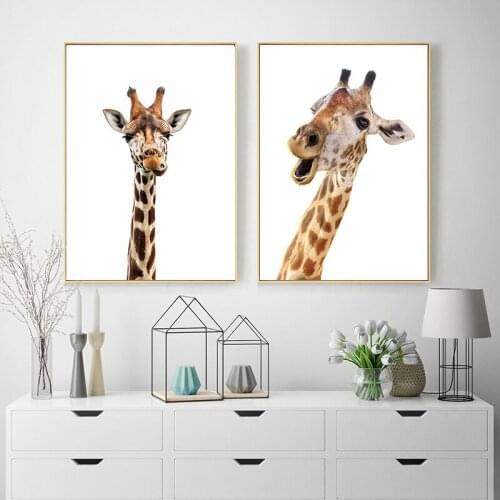 Nordic Canvas Giraffe Animal Modern Wall Art Modern Home Decor Module Living Room Kid Bedroom Nordic Home Decor Picture