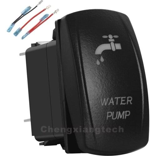 Water Pump Green Led 12v/24v Toggle Rocker Push Switch 5 Pins SPST ON/OFF For Car Boat Truck Waterproof + Jumper Wires Set