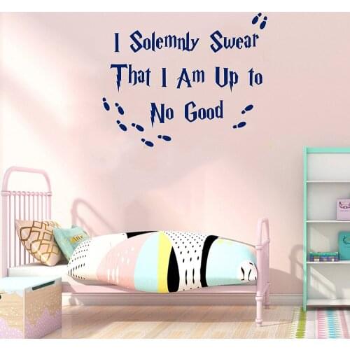 I Solemnly Swear That I Am Up To No Good Quotes Wall Sticker Vinyl Home Decor Kids Boys Room Movie Decals ov353
