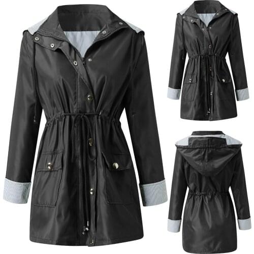 2019 Fall 5XL Clothing Women Casual Jacket Outdoor Waterproof Coat Hooded Raincoat Windproof Strict Warm Coats Jackets#G7