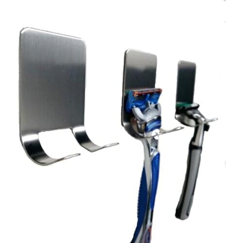 1Pcs Shaving Razor Holder Shower Stainless Steel Bathroom Wall Razor Rack Men Shaver Shelf Hanger Kitchen Adhesive Storage Hook
