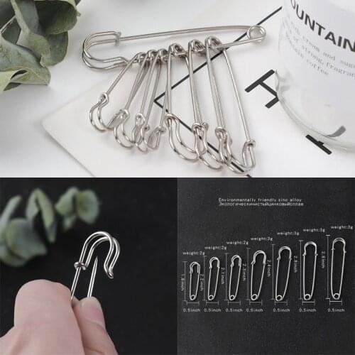 10 pieces/pack Safety Brooch Lock Metal Pins 1.8-2.9inch Pins &Needles Locking Clasp for Scarves Shawl DIY Jewelry Accessories