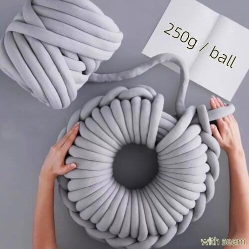 250g / Ball 3cm Thick Cored Cotton Yarn Pearl Hand-knitted for Handmade Blanket Kennel Pillow