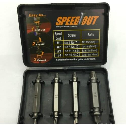 4 PCS broken screw extractor and sliding tooth broken screw removal tool screwdriver batch two-headed took