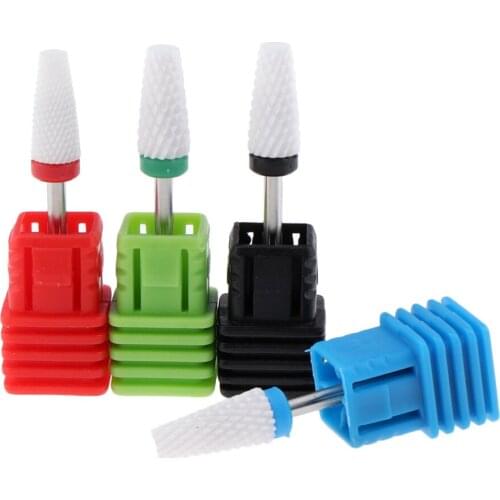 4Pcs Ceramic Nail Drill Bit Fine/Medium/Coarse Rotary File Manicure Pedicure