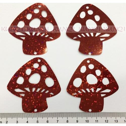 60pcs 54*60mm Large Red Hollow lStrawberry Loose Sequin Paillette Crafts Sewing ,Women Kids Diy Garment Accessories Laser Red