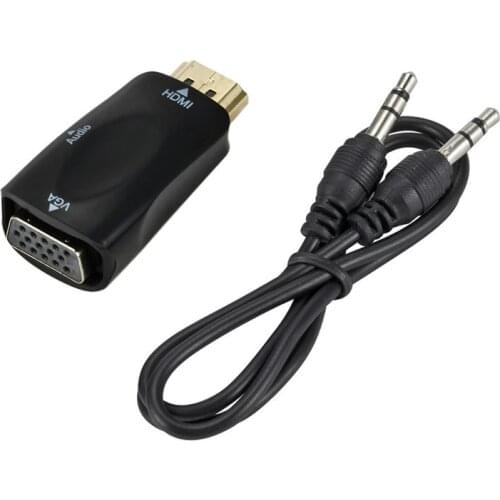 HDMI-compatible to VGA Adapter HDMI-compatible Male to VGA Female HD 1080P Audio Cable Converter For PC Laptop TV Box