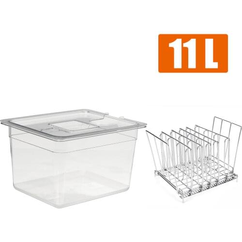 Slow Cooker Accessories Fit for most Sous Vide Cooker machine 11L Container + Stainless Steel Rack Detachable Dividers Separator