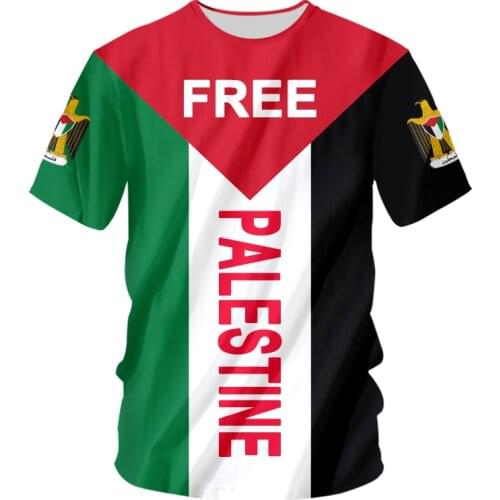 Free Palestine Flag 3D Print Mens Palestie T Shirt Summer Short Sleeve Oversize T-shirt Clothing Dropshipping Save Palestine