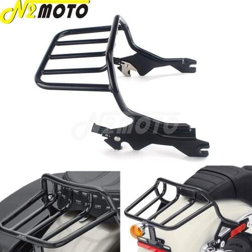 Motorcycle Steel Quick Detachable Two-up Holdfast Black Luggage Rack Bracket For Harley Softail Fat Bob 114 FXFB FXFBS 2018-2020
