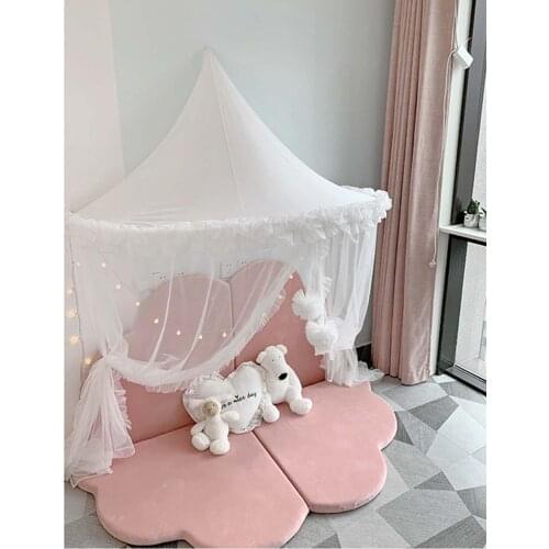 Baby Mosquito Net Crib Netting White Canopy Bed Curtains Toddler Kids Play Tent House Baby Girls Bedroom Decor Bed Tent Children