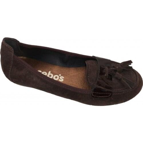 Girls loafers in chocolate brown suede
