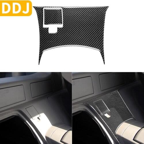 For Nissan 350Z Z33 2003-2009 Car Carbon Fiber Accessories Back Row Central Panel Storage Door 3D Sticker Modified Interior
