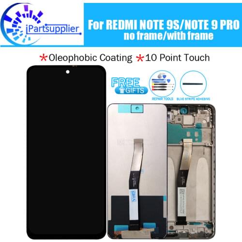 For Xiaomi Redmi NOTE 9S LCD Display + Touch Screen Digitizer Assembly 100% New Tested LCD Screen+Touch for Redmi NOTE 9 PRO