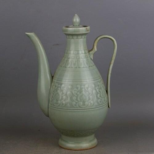 6 Antique SongDynasty porcelain pot, green carved bottle,hand painted crafts,Decoration,Collection&Adornment