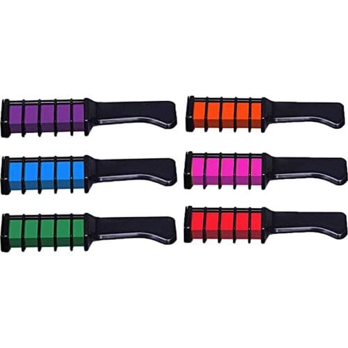 Temporary Hair Dyeing Comb Mini Chalks Crayons 6 Colors for For Hair Multicolor Color Dye Hair Dye Comb Hair Care Styling Tools