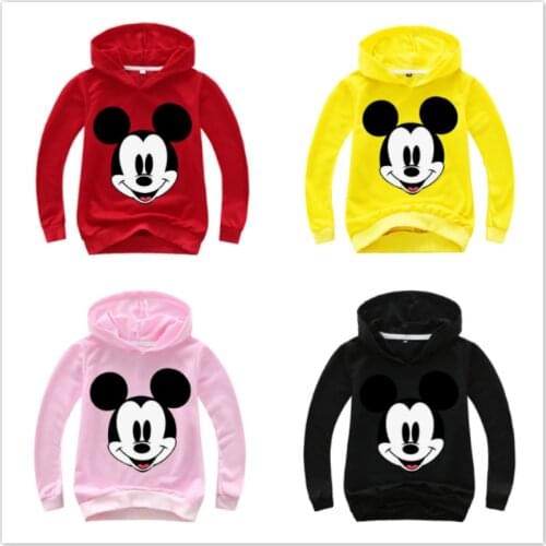 Cartoon Mickey Print Hoodies Baby Boys Sweatshirt Cotton Costume Children Sport Girls Long Sleeve T Shirt Sweater Kids Tops Tees