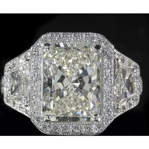 Huitan Gorgeous Geometric Shaped Wedding Rings for Women AAA Crystal Cubic Zirconia High Quality Female Rings Party Jewelry New