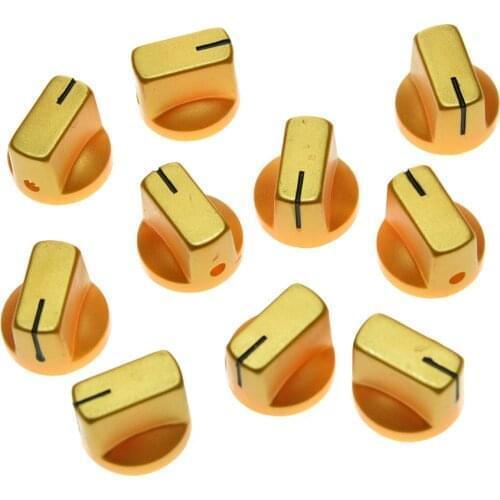 KAISH 10x Guitar AMP Effect Pedal Knobs Davies 1510 Style Pointer Knob Set Screw Gold