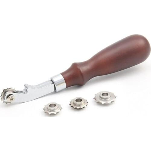 Overstitch Pitch Wheel Leather Craft Tool Dash Wheel Punch Tools Pricking Wheel with 4 Different Distance Wheels