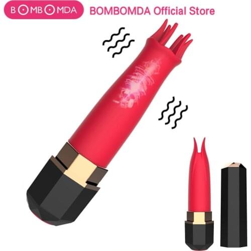 Mini Lipstick Bullet Vibrator USB Rechargable Sex Toys for Adults Portable Tongue Vibrator Licking Clitoris Stimulator for Women