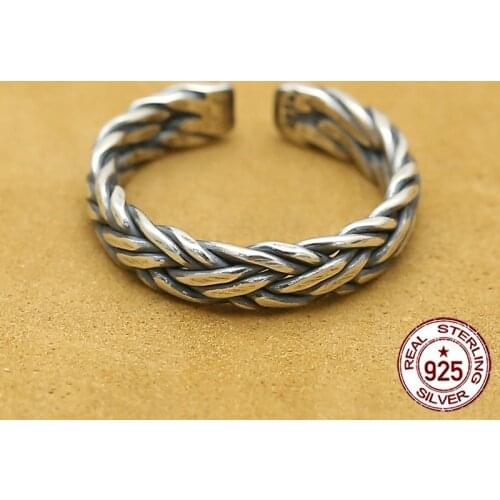 100% S925 sterling silver mens ring personality fashion classic jewelry retro style carved Chinese style 2018 new hot