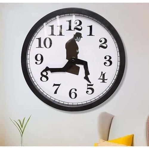 British Comedy Inspired Ministry Of Silly Walk Wall Clock Comedian Home Decor Novelty Wall Watch Funny Walking Silent Mute Clock