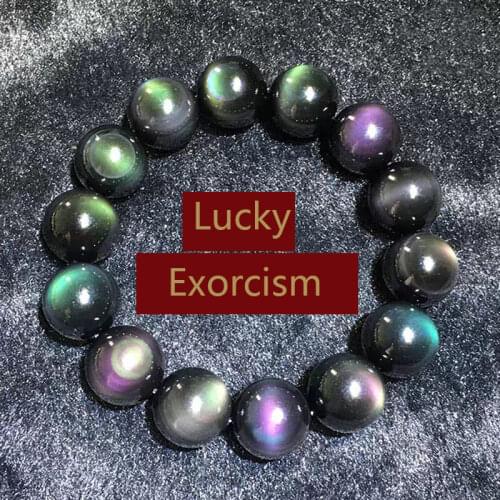 Natural Rainbow Eye Obsidian Healthcare Weight Loss Beads Bracelet Handmade Fashion Jewelry Couples Gift Accessories Wristband