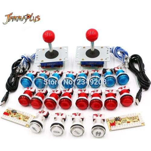 Zero Delay Arcade Game DIY Kit Parts Bundles ZIPPY Joystick 5V Led Clear Push Button USB To PC / Raspberry Pi Board