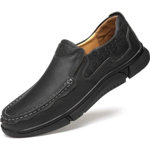 Genuine Leather Casual Shoes Men Comfortable Mens Loafers Luxury Flats Sneakers Men Slip on Lazy Driving Men Shoes 2021 New