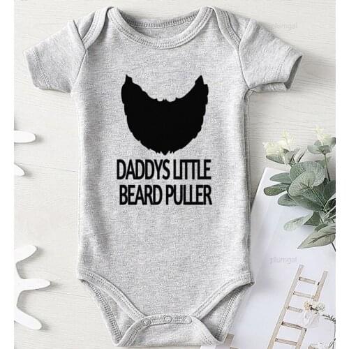 Kids Clothing Cotton Girl Infant Babys Undershirts Newborn Boy Clothes Printing Daddy Little Beard Puller Girls Bodysuits
