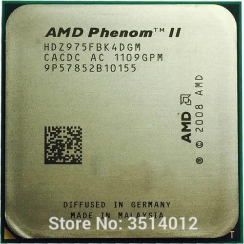 AMD Phenom II X4 975 Black Edition X4 975 3.6 GHz Quad-Core CPU Processor HDZ975FBK4DGM Socket AM3