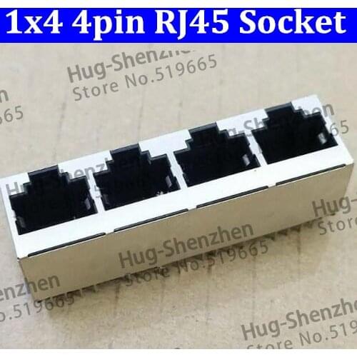 Ethernet port socket RJ 45 1X4 4p 4 core 8P8C internet access socket RJ45 connector